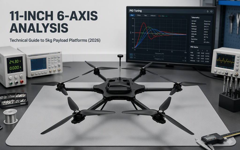 11-Inch 6-Axis FPV Industrial Drone: Technical Analysis of 5kg-Class Redundant Quasi-Industrial Operational Platform