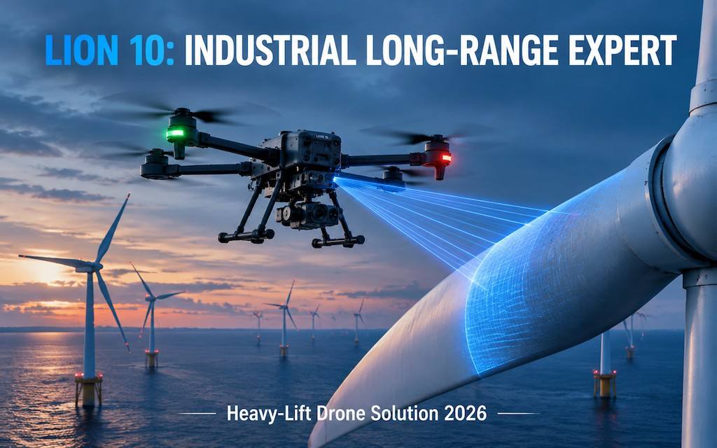 Lion 10 10-Inch Heavy-Lift Long-Range FPV Drone Solution | 6kg Payload + 10km Range + 45min Endurance, Covering Inspection / Recon / Surveying / Logistics Industrial Scenarios