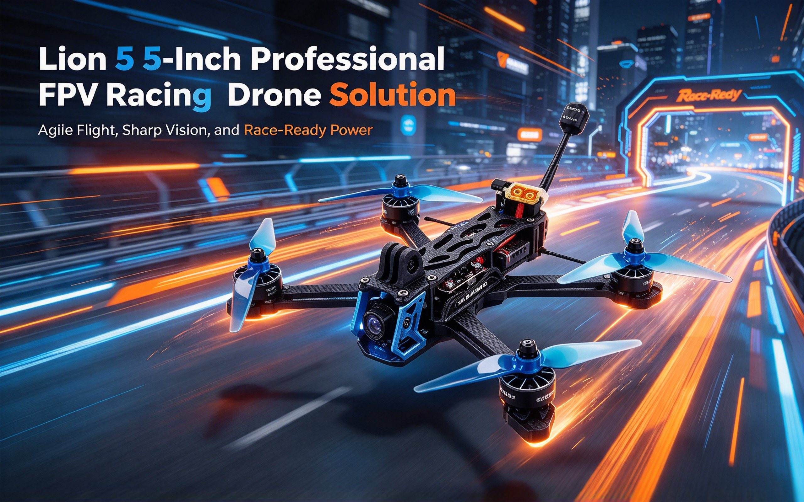 Lion 5 5-Inch Professional FPV Racing Drone Solution | 180km/h High Speed + 7km Long Range, Covering Racing / Freestyle / Exploration / Light-Duty Scenarios