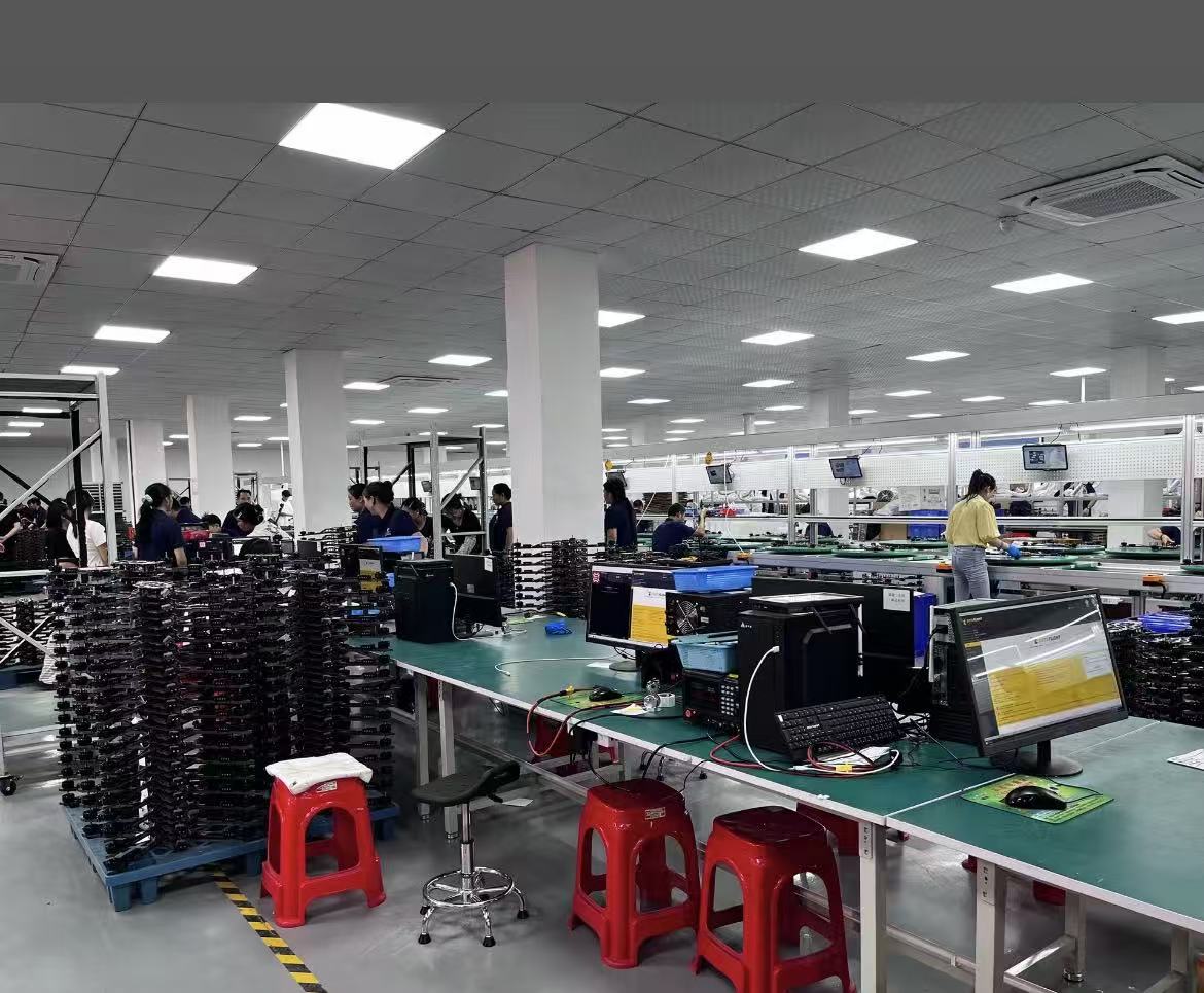 Modern drone electronics production workshop